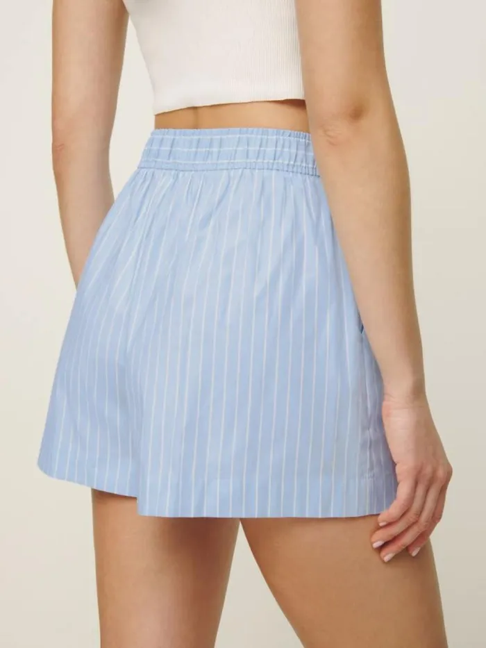 Clothing The Reformation Billy Short Horizon Pinstripe