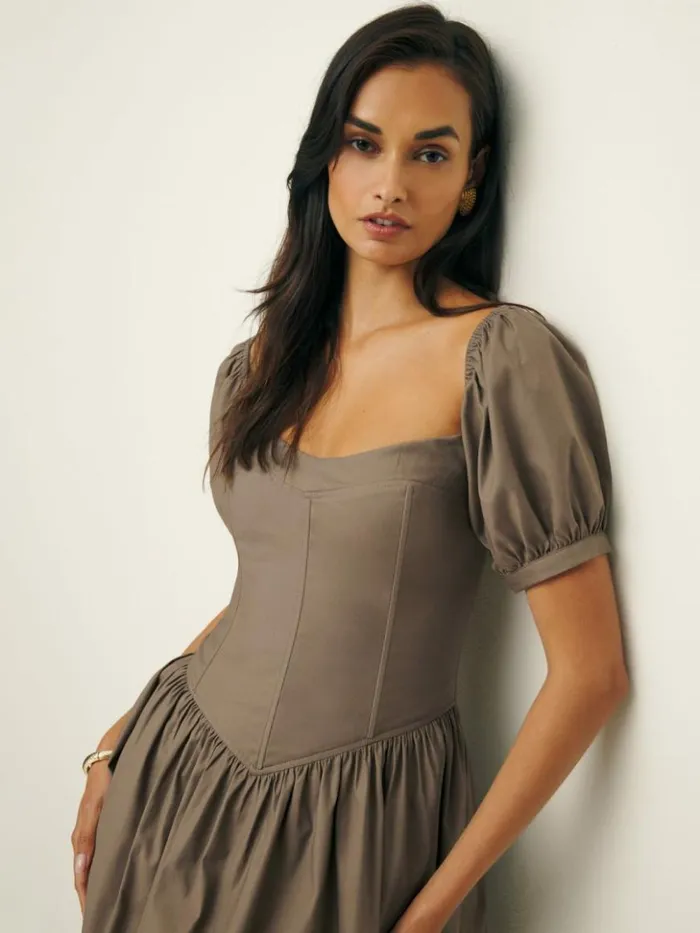 Clothing The Reformation Calie Dress Mushroom