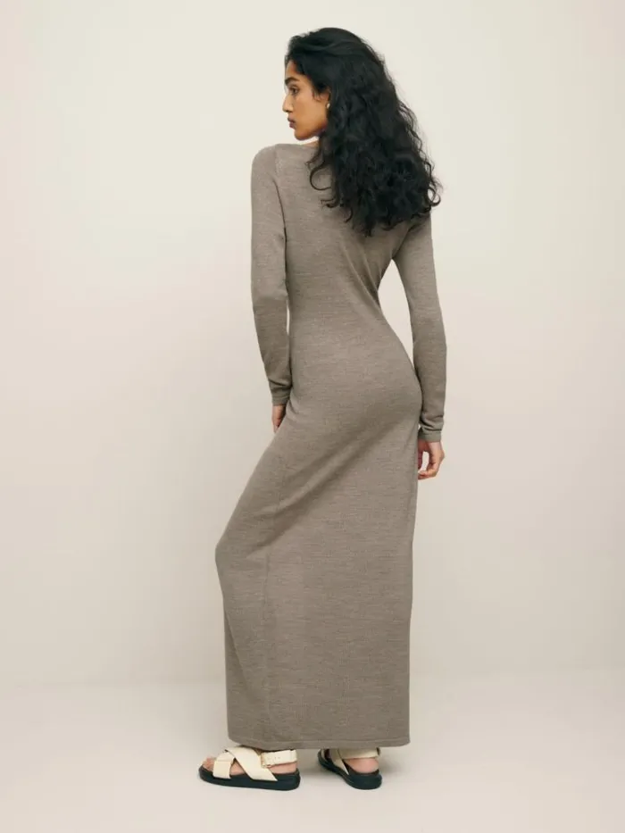 Clothing The Reformation Cameran Regenerative Merino Sweater Dress Oatmeal