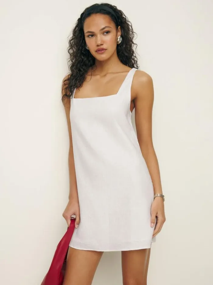 Clothing The Reformation Cami Linen Dress White