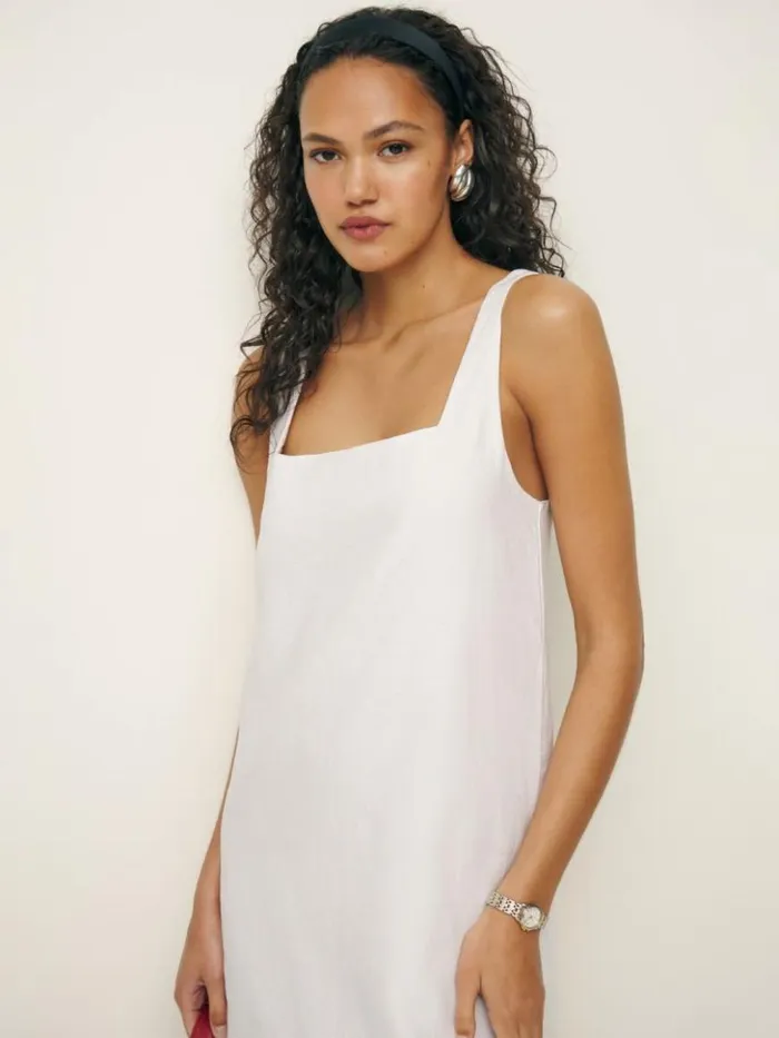 Clothing The Reformation Cami Linen Dress White