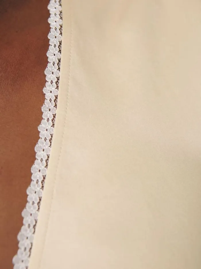Clothing The Reformation Cherry Silk Top Almond
