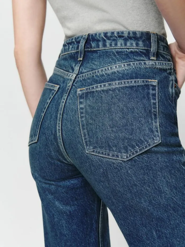 Clothing The Reformation Cynthia High Rise Straight Long Jeans Lanier