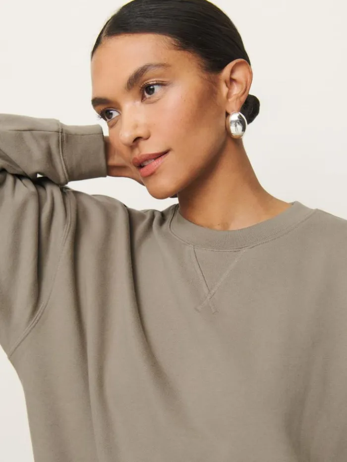 Clothing The Reformation Drew Vintage Oversized Crewneck Sweatshirt Taupe