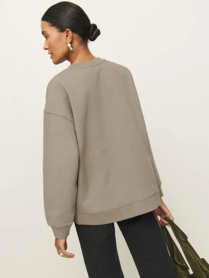Clothing The Reformation Drew Vintage Oversized Crewneck Sweatshirt Taupe