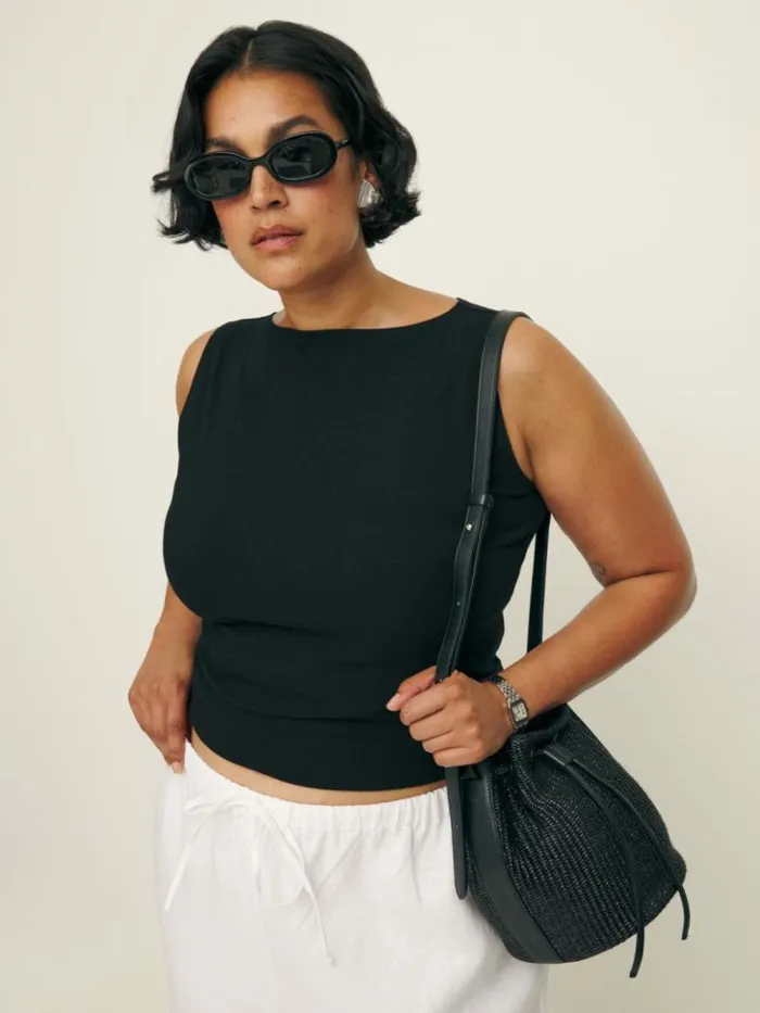 Clothing The Reformation Dusk Knit Top Es Black