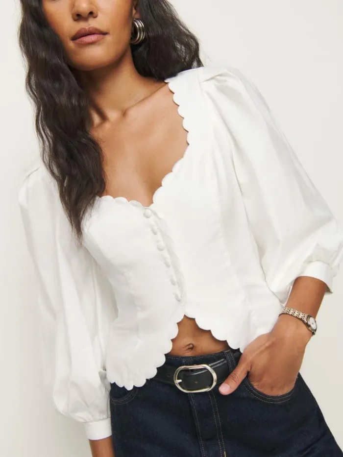 Clothing The Reformation Elianna Top White