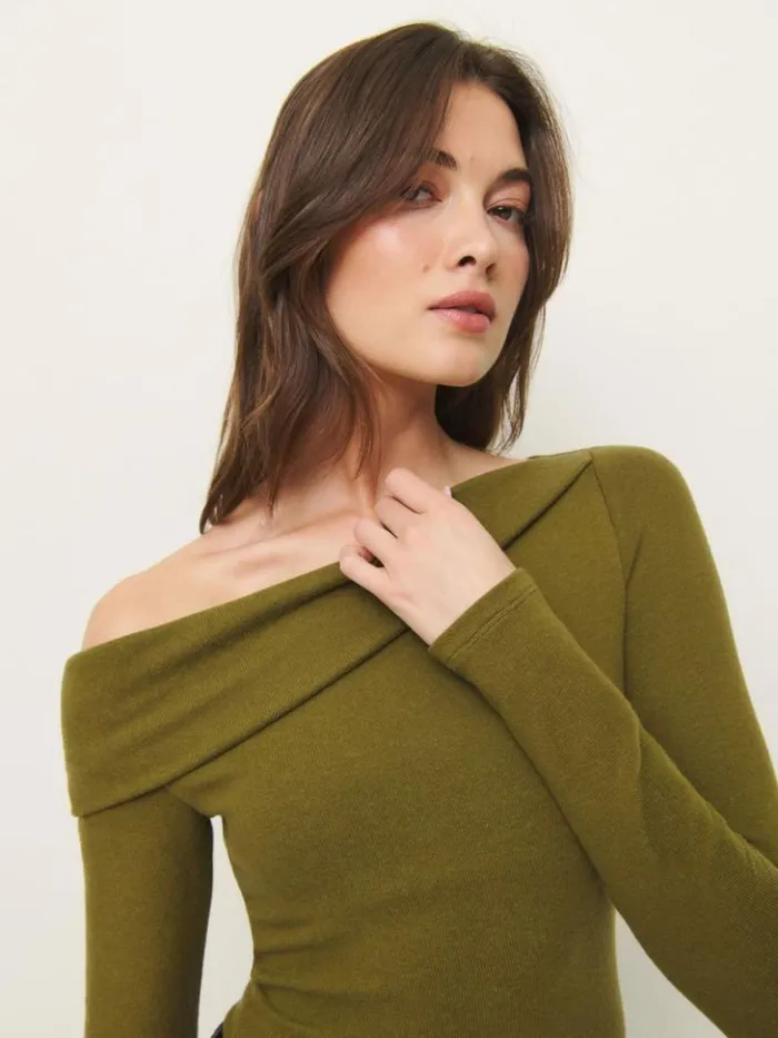 Clothing The Reformation Elio Knit Top Pear