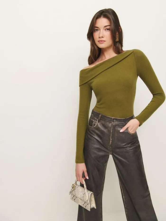 Clothing The Reformation Elio Knit Top Pear