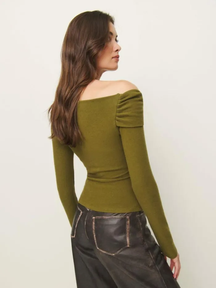 Clothing The Reformation Elio Knit Top Pear