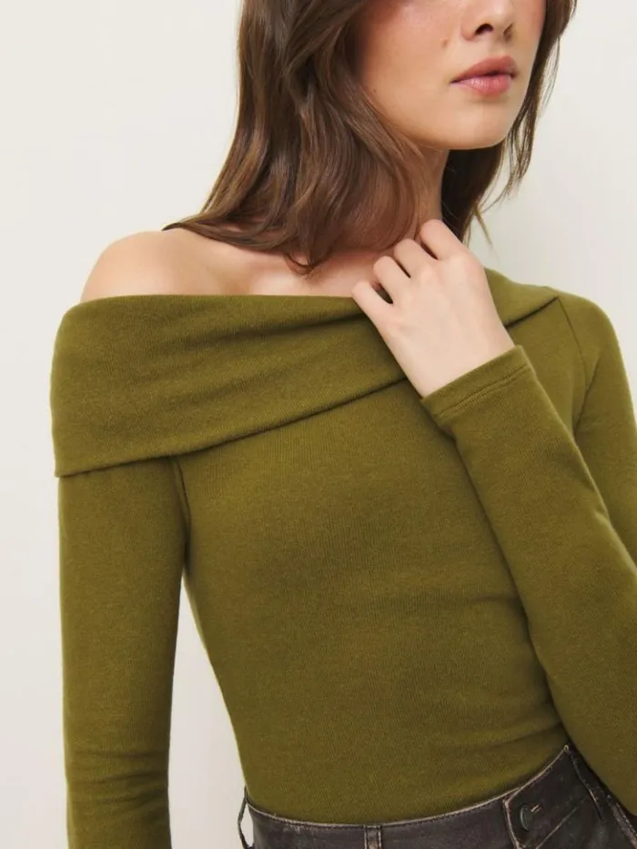 Clothing The Reformation Elio Knit Top Pear