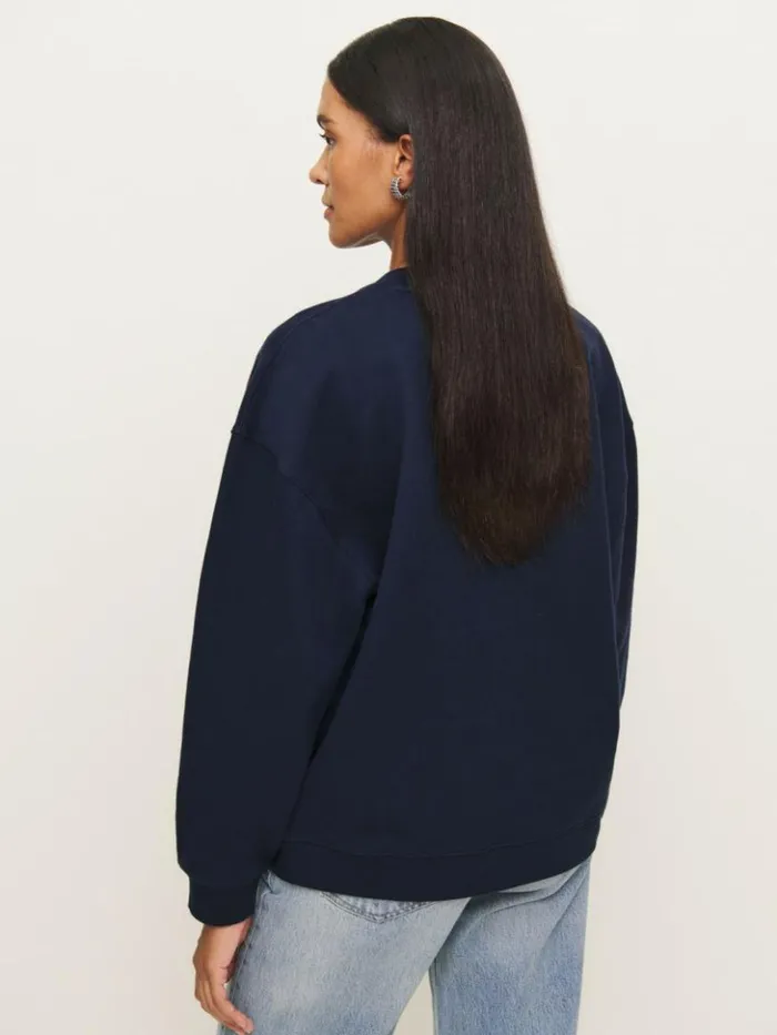 Clothing The Reformation Emma Classic Crewneck Sweatshirt Midnight