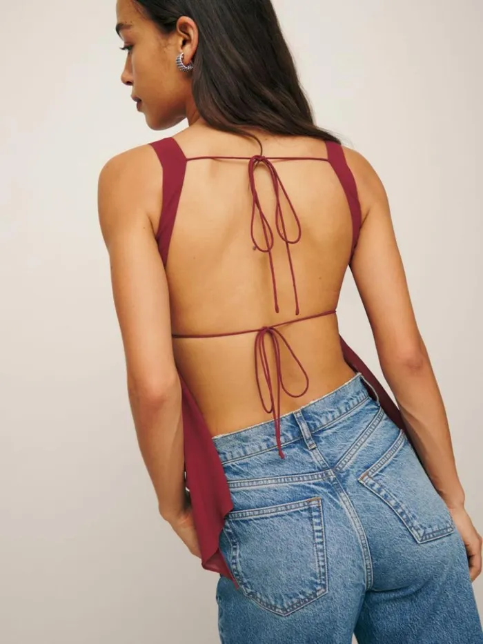 Clothing The Reformation Erica Top Chianti