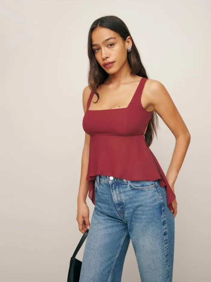 Clothing The Reformation Erica Top Chianti
