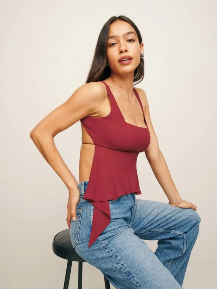 Clothing The Reformation Erica Top Chianti