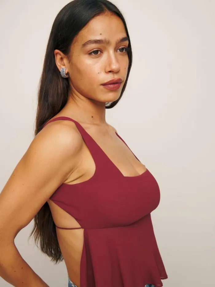 Clothing The Reformation Erica Top Chianti