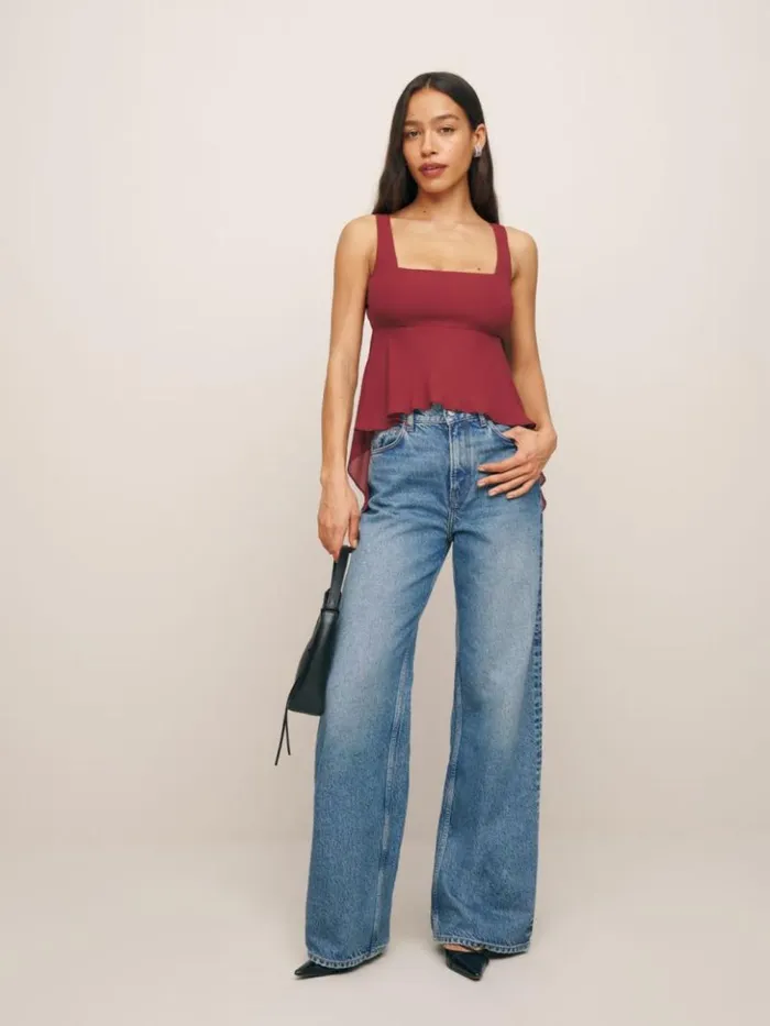 Clothing The Reformation Erica Top Chianti