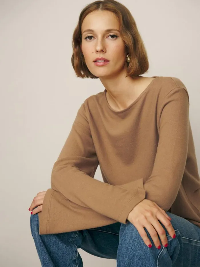 Clothing The Reformation Eternity Knit Top Butterscotch
