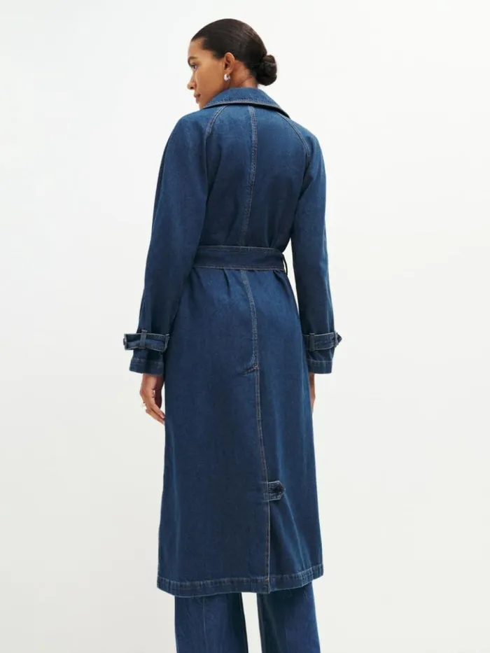 Clothing The Reformation Hayes Denim Trench Coat Estes