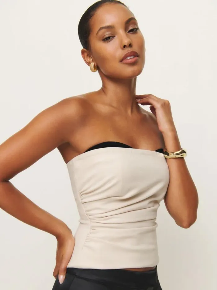Clothing The Reformation Haylee Top Cream