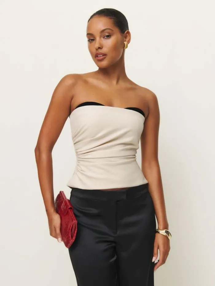 Clothing The Reformation Haylee Top Cream