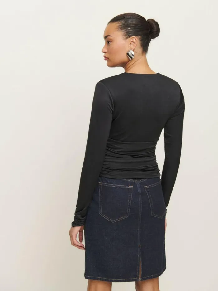 Clothing The Reformation Ines Knit Top Black