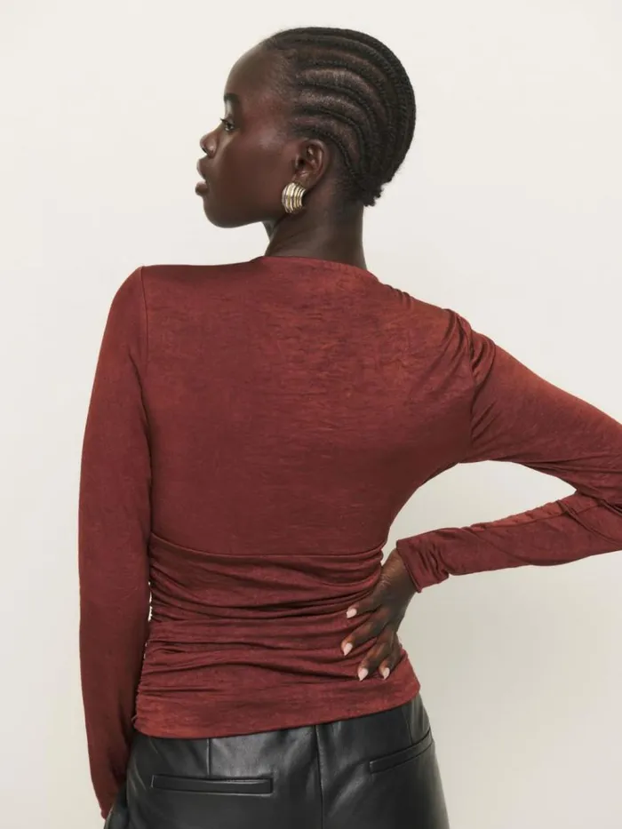 Clothing The Reformation Ines Knit Top Wine