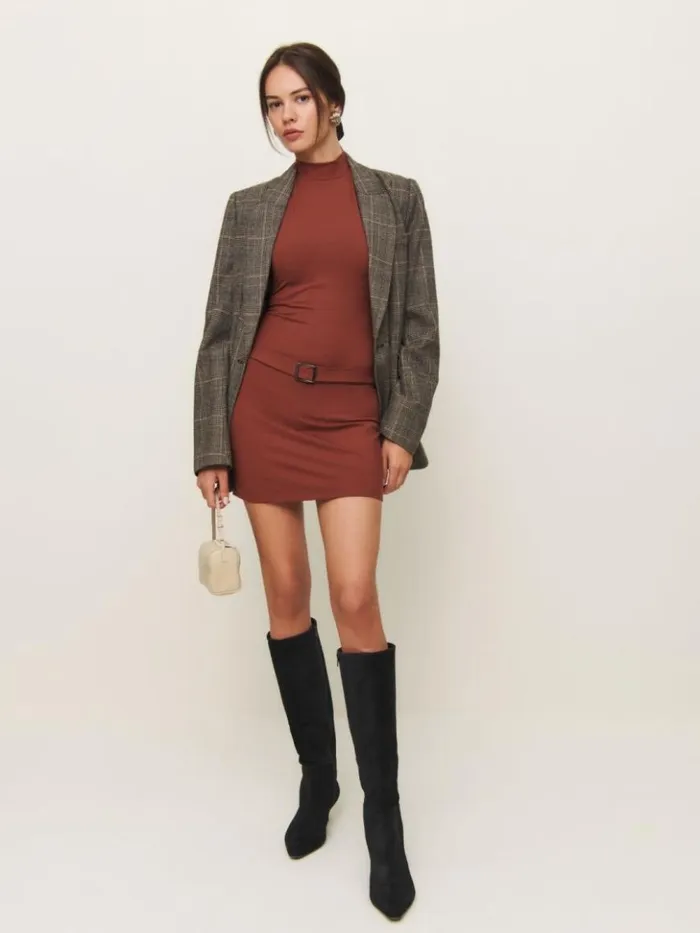 Clothing The Reformation Jemma Knit Dress Fig Jam