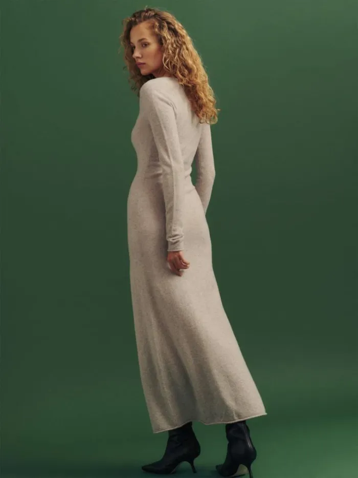 Clothing The Reformation Jennita Cashmere Dress Barley