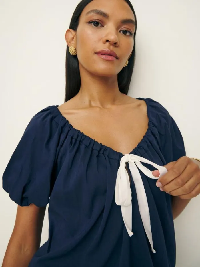 Clothing The Reformation Kenna Top Navy