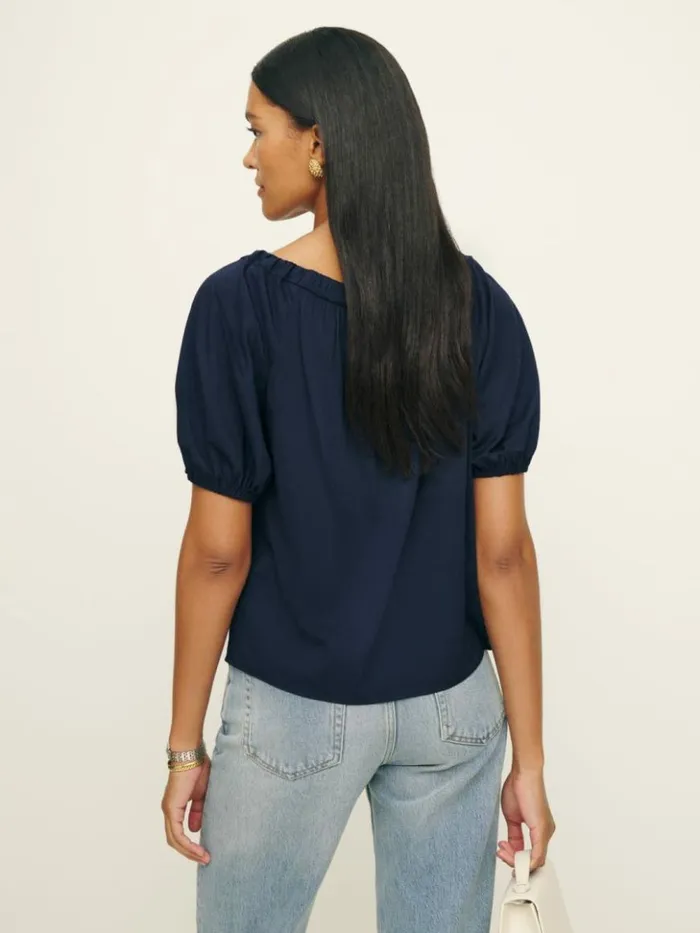 Clothing The Reformation Kenna Top Navy