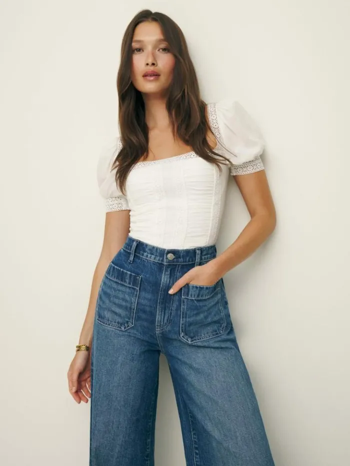 Clothing The Reformation Lavena Top White