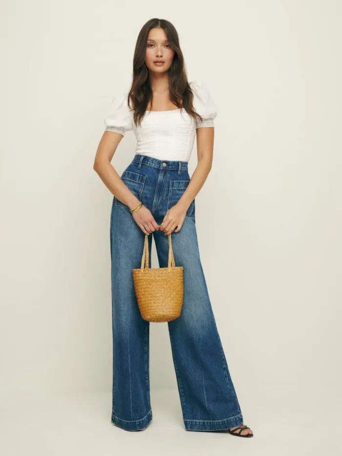 Clothing The Reformation Lavena Top White