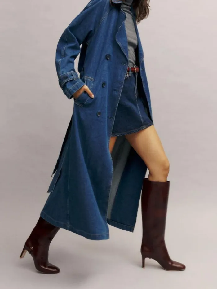 Clothing The Reformation Lydia High Rise Denim Mini Skirt Huron