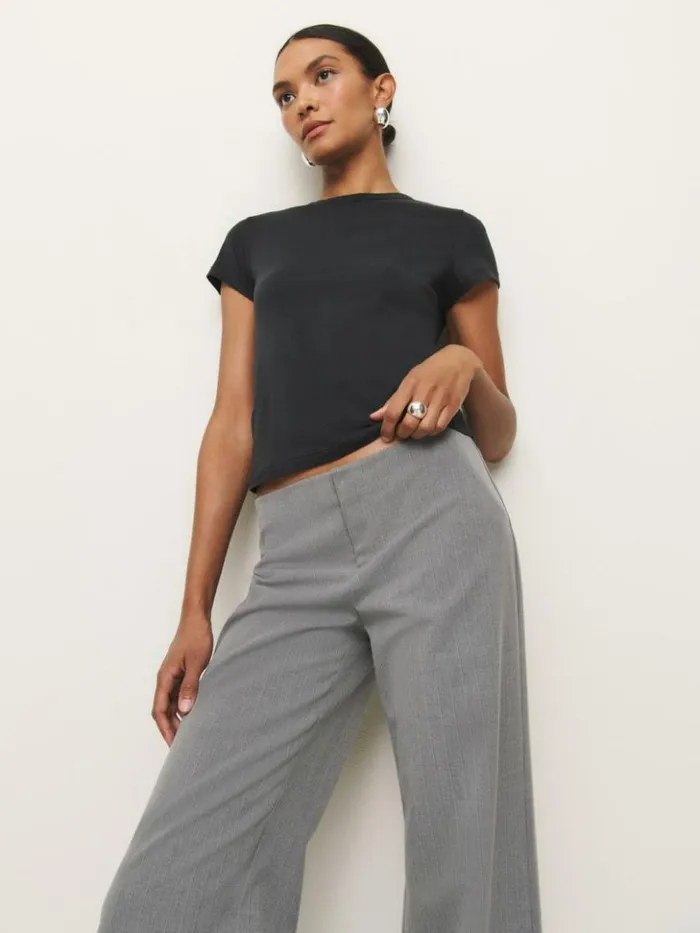 Clothing The Reformation Max Slim Tee Black