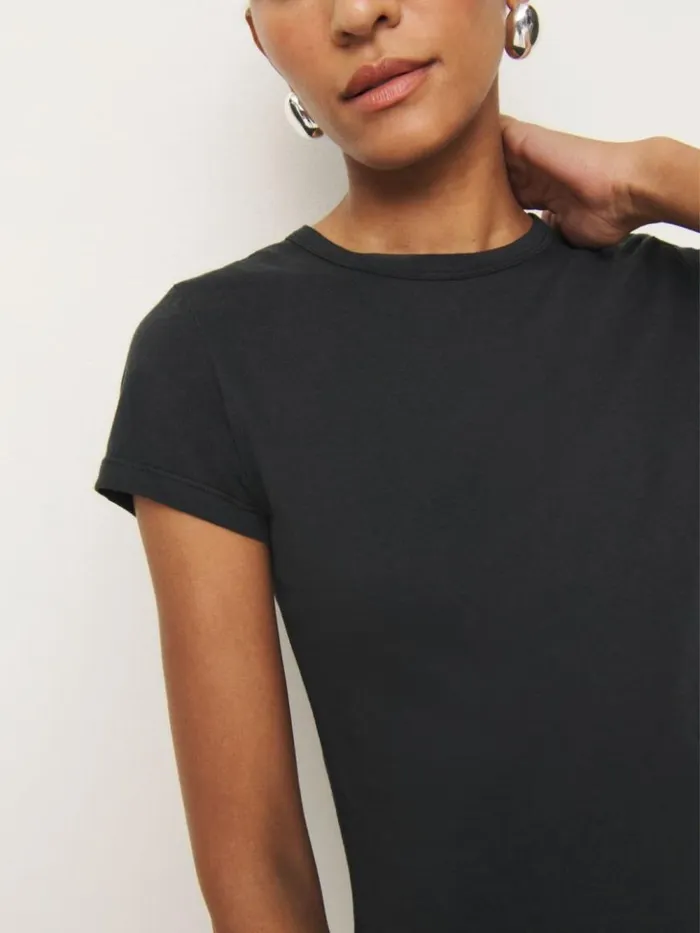 Clothing The Reformation Max Slim Tee Black
