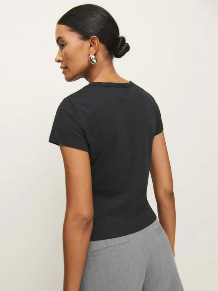 Clothing The Reformation Max Slim Tee Black