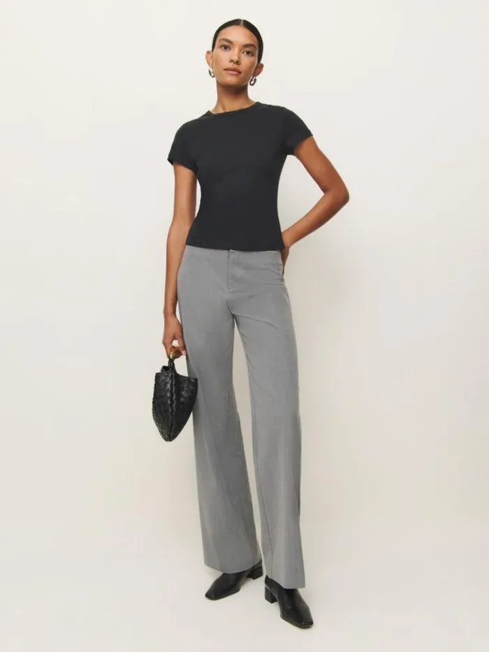 Clothing The Reformation Max Slim Tee Black