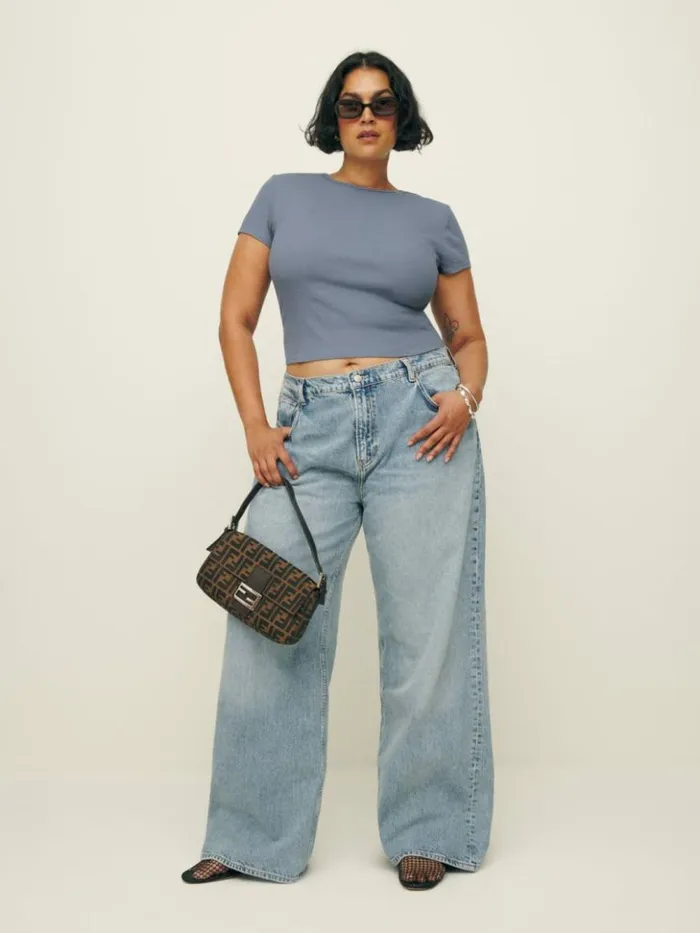 Clothing The Reformation Muse Tee Es Cornflower