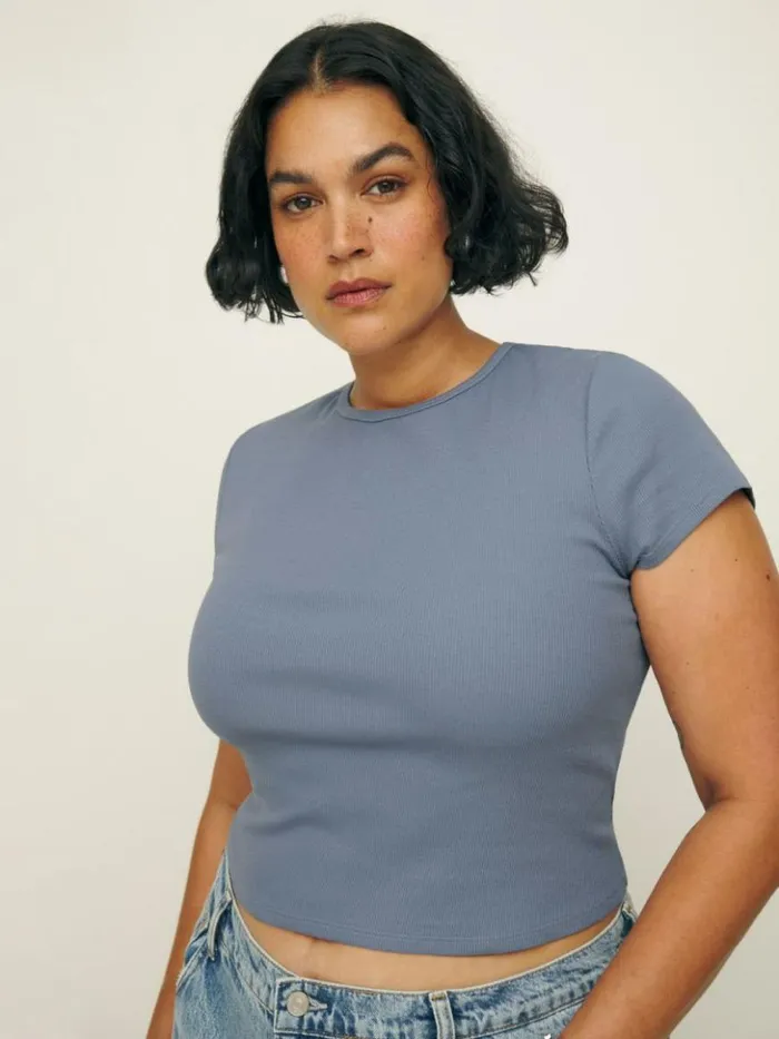Clothing The Reformation Muse Tee Es Cornflower