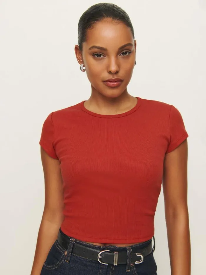 Clothing The Reformation Muse Tee Sundried Tomato