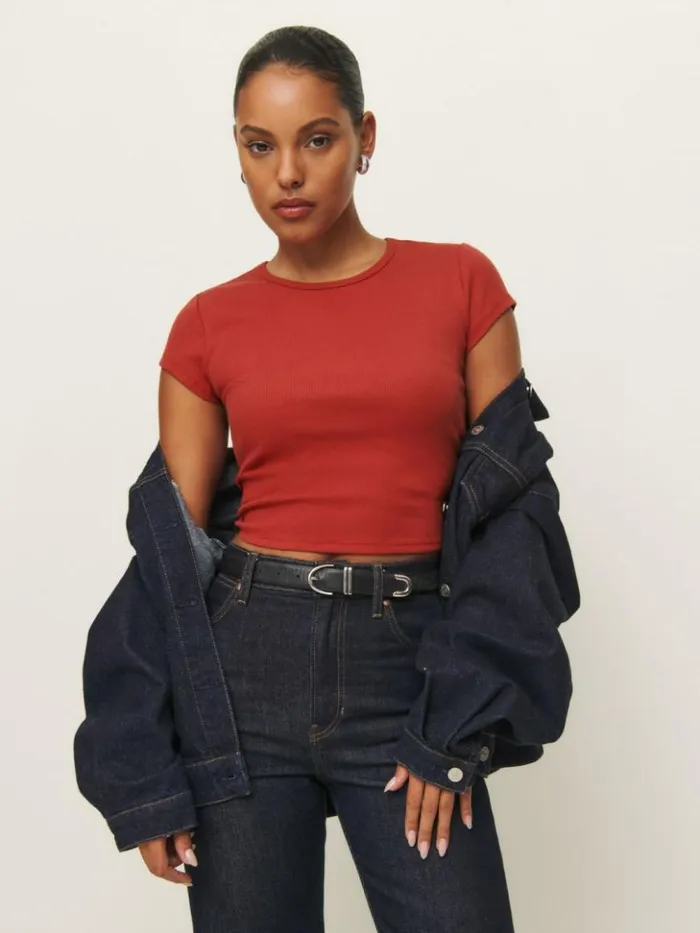 Clothing The Reformation Muse Tee Sundried Tomato