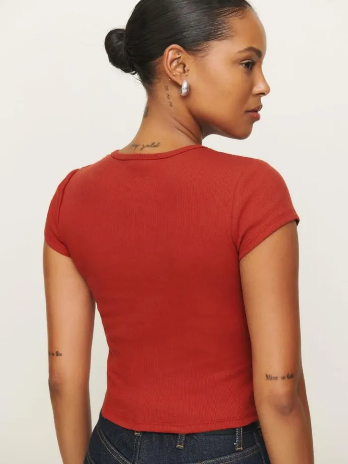 Clothing The Reformation Muse Tee Sundried Tomato