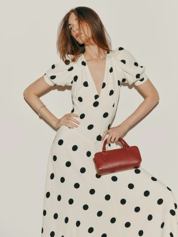 Clothing The Reformation Naira Dress Pluto Dot
