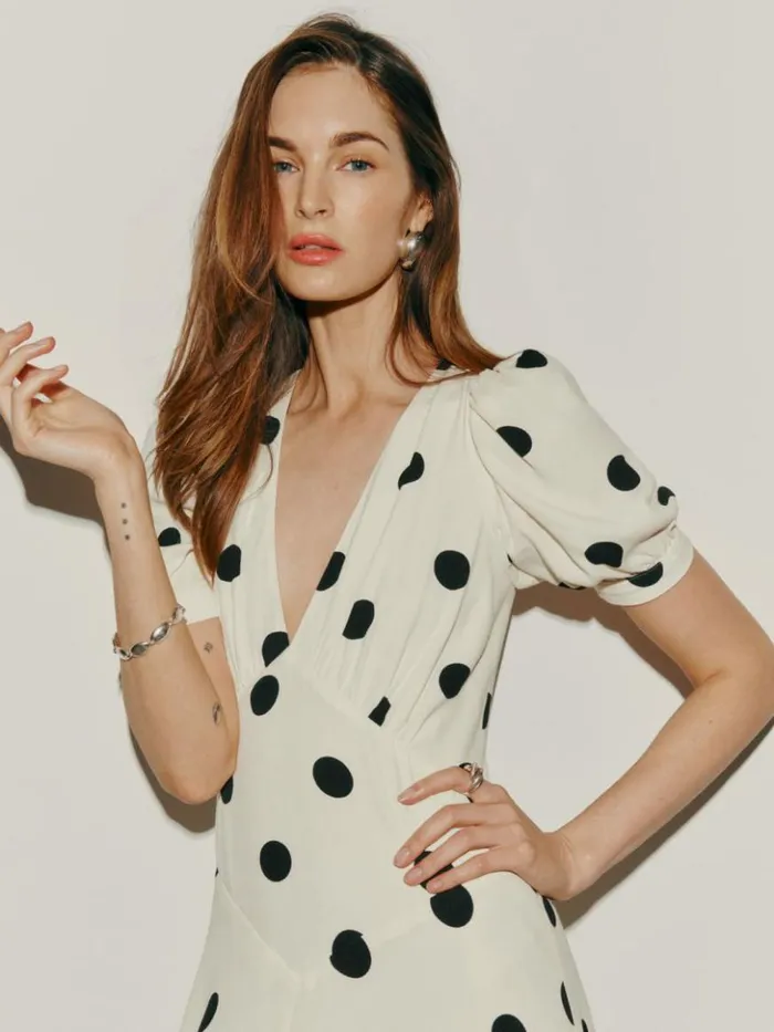 Clothing The Reformation Naira Dress Pluto Dot