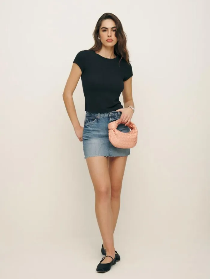 Clothing The Reformation Olive Knit Top Black