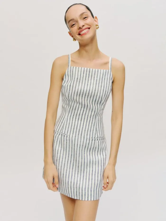 Clothing The Reformation Phillipa Linen Dress Antibes Stripe