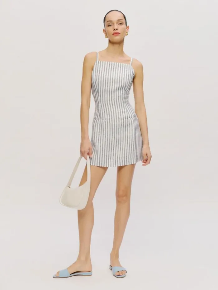 Clothing The Reformation Phillipa Linen Dress Antibes Stripe