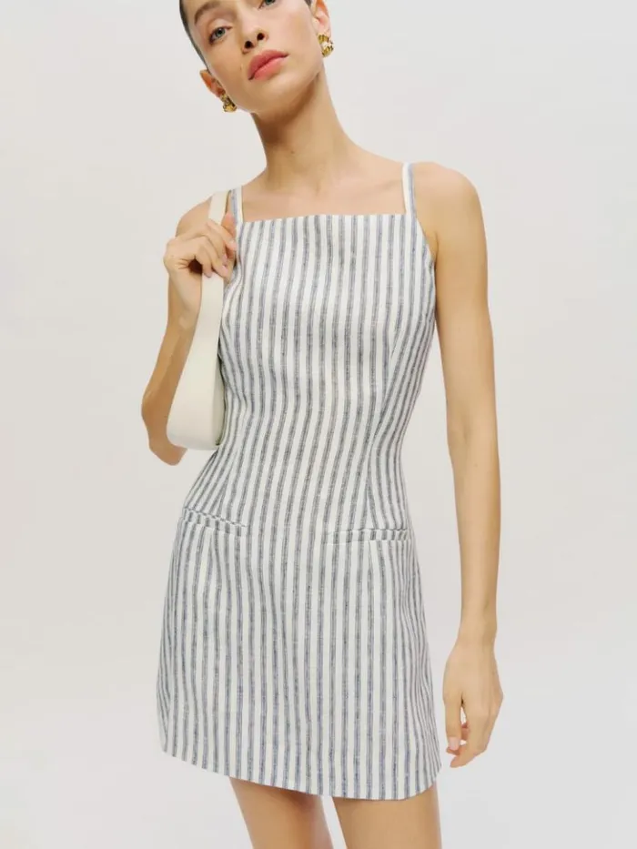 Clothing The Reformation Phillipa Linen Dress Antibes Stripe