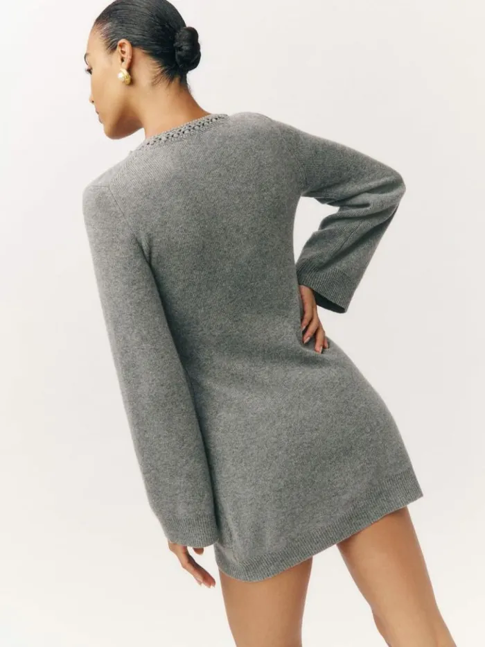 Clothing The Reformation Priscilla Regenerative Wool Mini Dress Mid Grey
